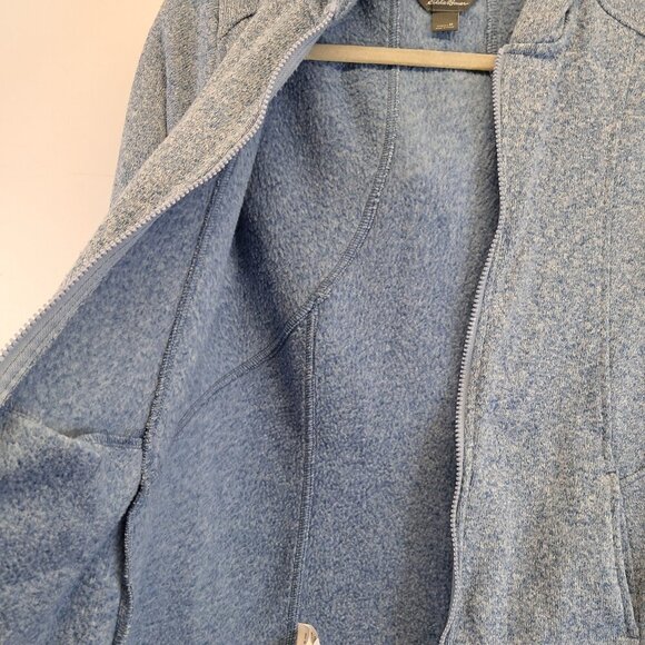 Eddie Bauer Blue Knit Full Zipper Hooded Sweater Size M - Picture 6 of 13